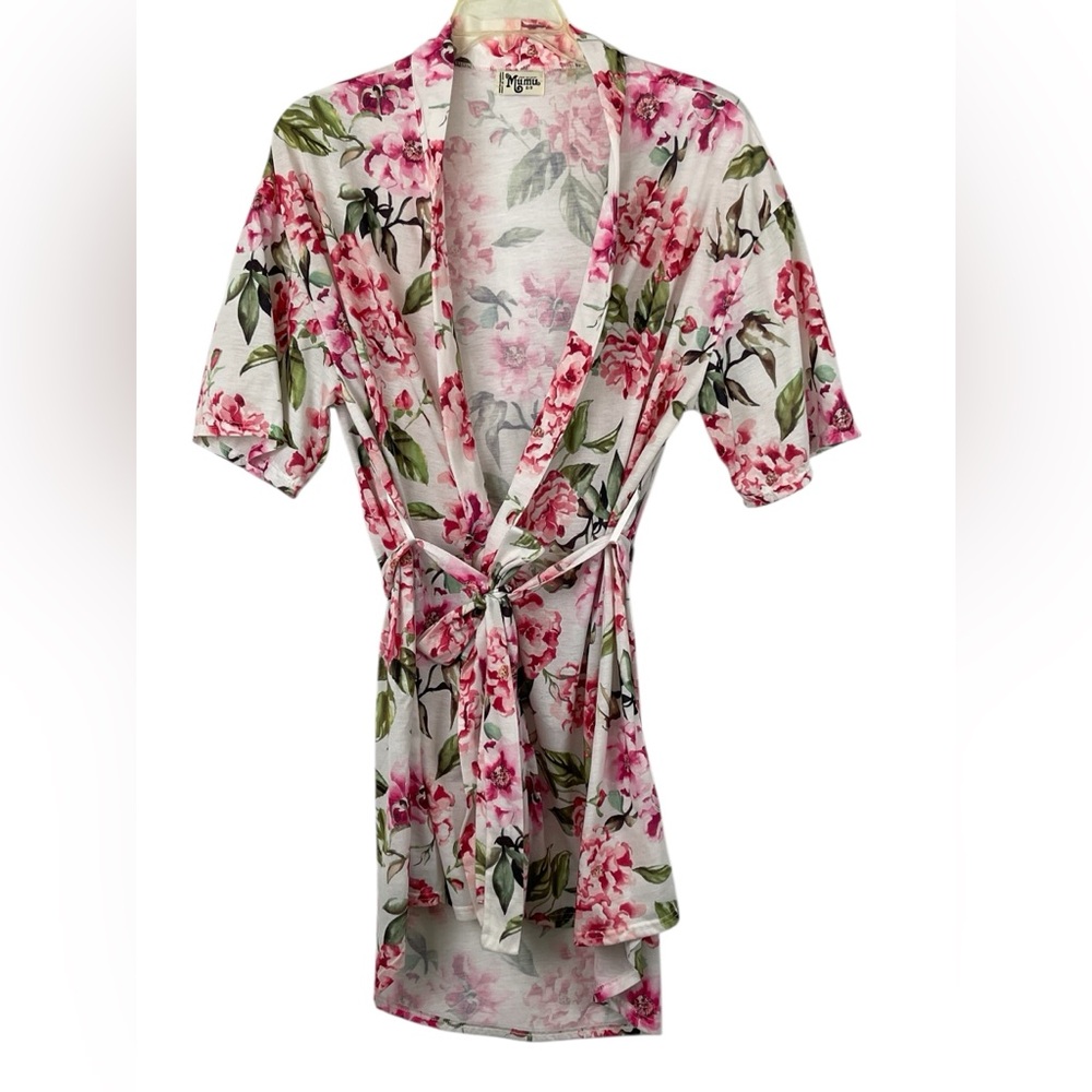 Show me your Mumu, floral wrap robe size 0/S GUC - Picture 4 of 10